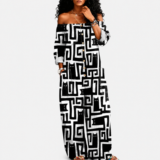 Salopette artistique monochrome