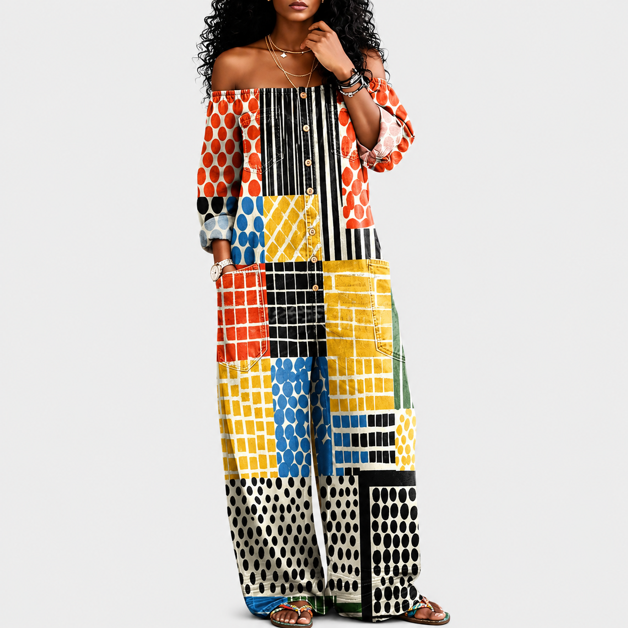 Salopette Patchwork Moderna