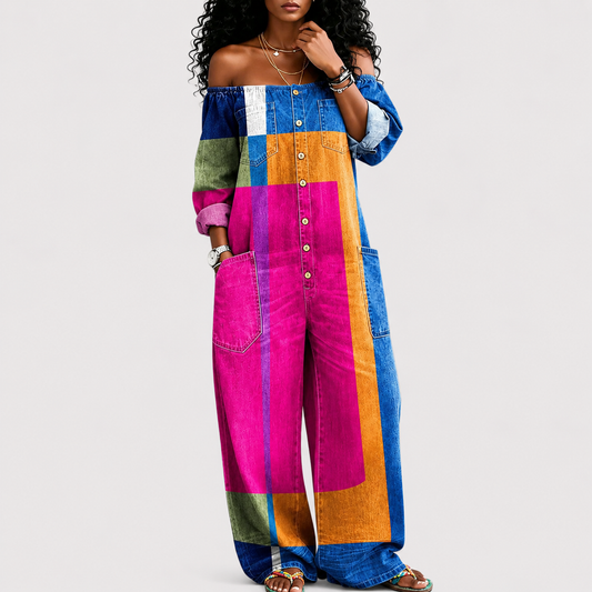 Salopette color block confortable