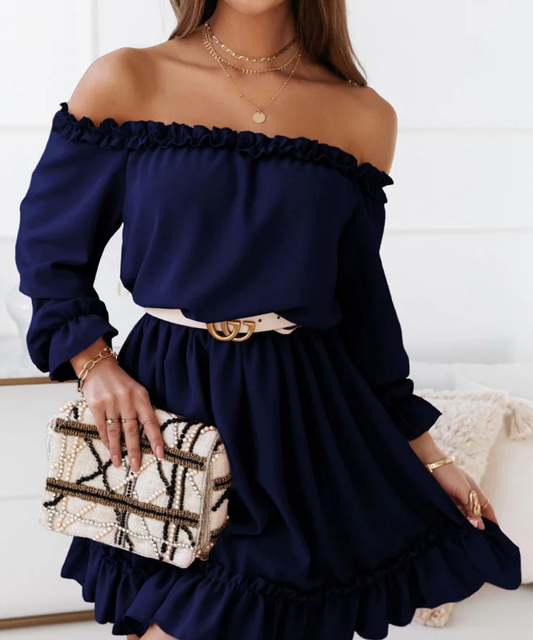 Sophie | Vestido con hombros descubiertos y cintura elástica