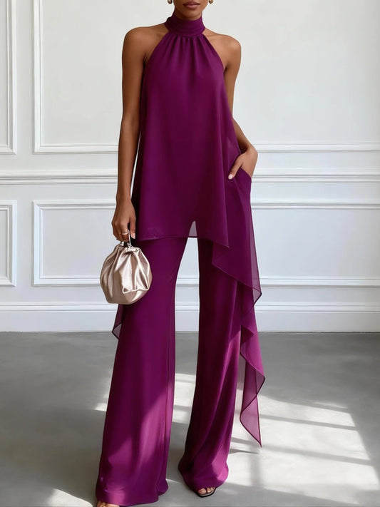 Violet | Ensemble élégant dos nu avec pantalon